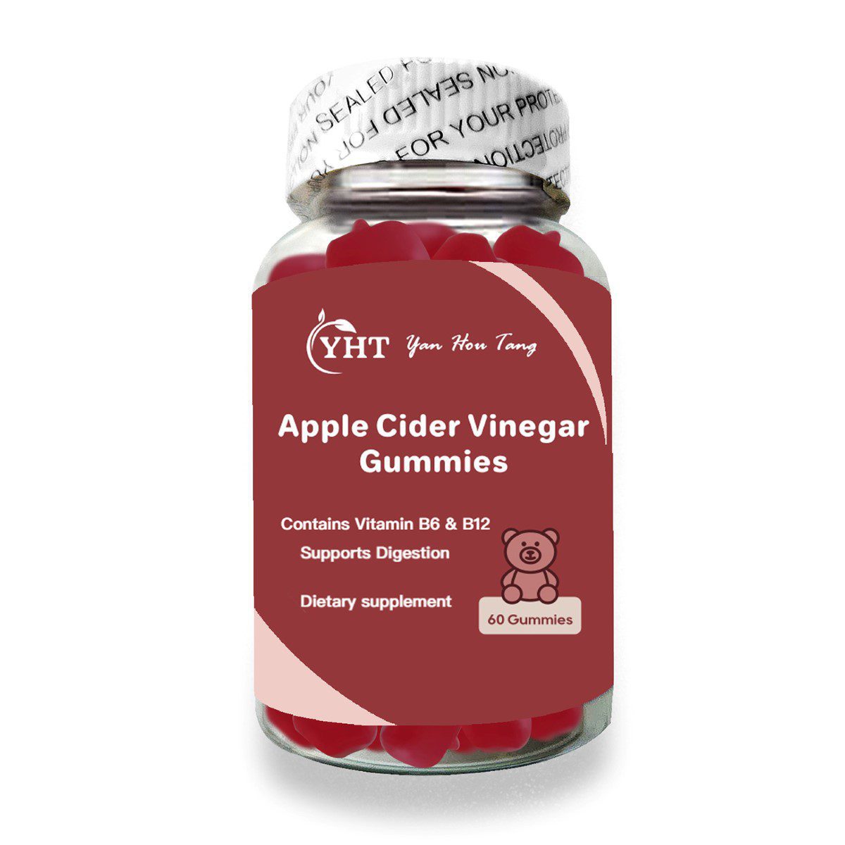 Apple Cinder Vinegar Gummies-1 YHT Apple Cider Vinegar Gummies Gummy Candy Vitamin B6 B12 - Image 1