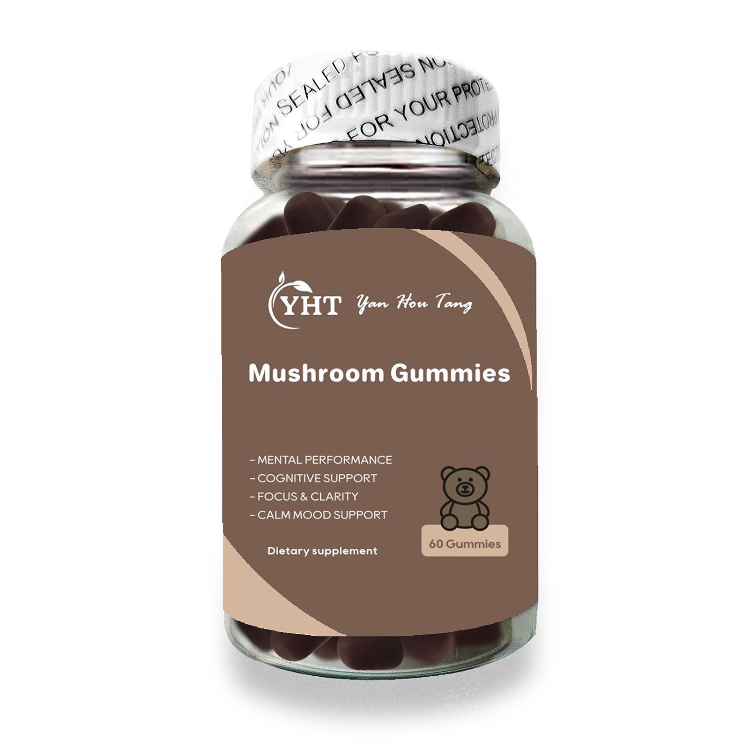蘑菇 YHT 10 Mushrooms Gummies Complex Boosts Cognitive Immune Vitality Support 2500mg Serving - Image 1