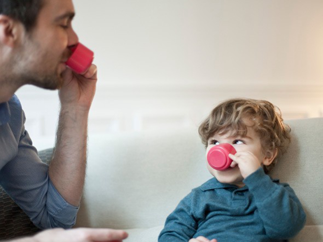 with your child drinking tea