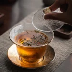 YHT Chinese Gaiwan Crystal Traditional Glass Tea Bowl Cup Saucer Lid 200ml 7oz - Image 3