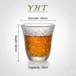 YHT Crystal Clear Glasses Tea Cups Tasting Drink Shot Wine Sake Wiskey 45ml - Image 3