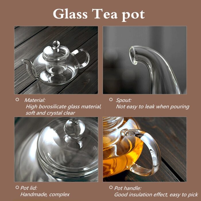 Simple Transparent Glass Tea Pot 1000ml