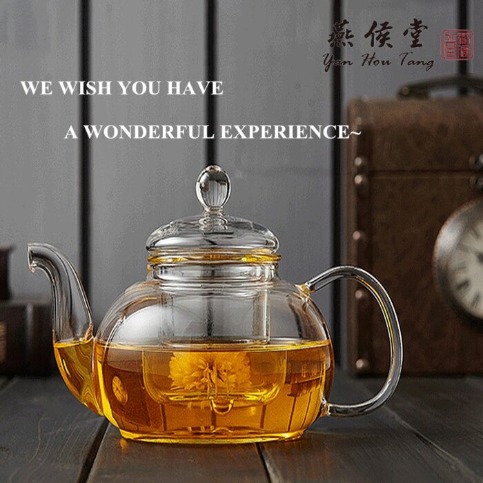 Simple Transparent Glass Tea Pot 1000ml