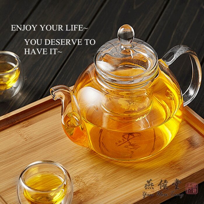 Simple Transparent Glass Tea Pot 1000ml