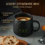YHT Stone Texture Luxury Mug Cup Spoon Drink Tea Water Coffee 325ml - Image 4