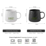 YHT Stone Texture Luxury Mug Cup Spoon Drink Tea Water Coffee 325ml - Image 3