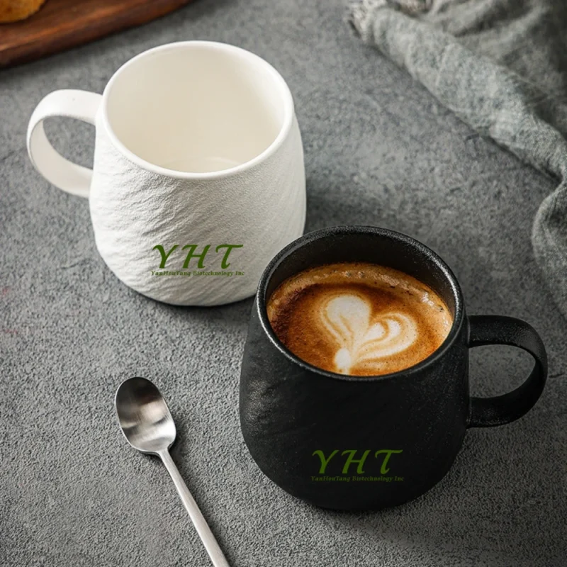 YHT Stone Texture Luxury Mug Cup Spoon Drink Tea Water Coffee 325ml